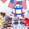 24Pcs Patriotic One Cupcake Toppers Firework First Birthday Cupcake Picks for Happy 4th of July American National Independence Day Theme 1st Birthday Party Cake Decorations Supplies